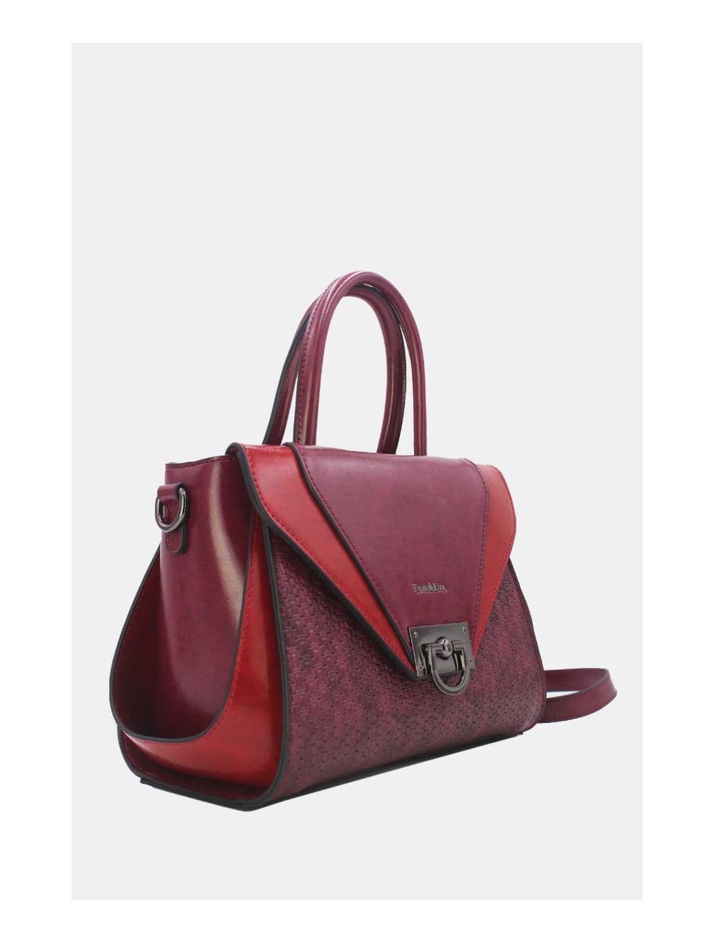 Sac à Main Effet Paille 24B-6117-Purple/Burgundy