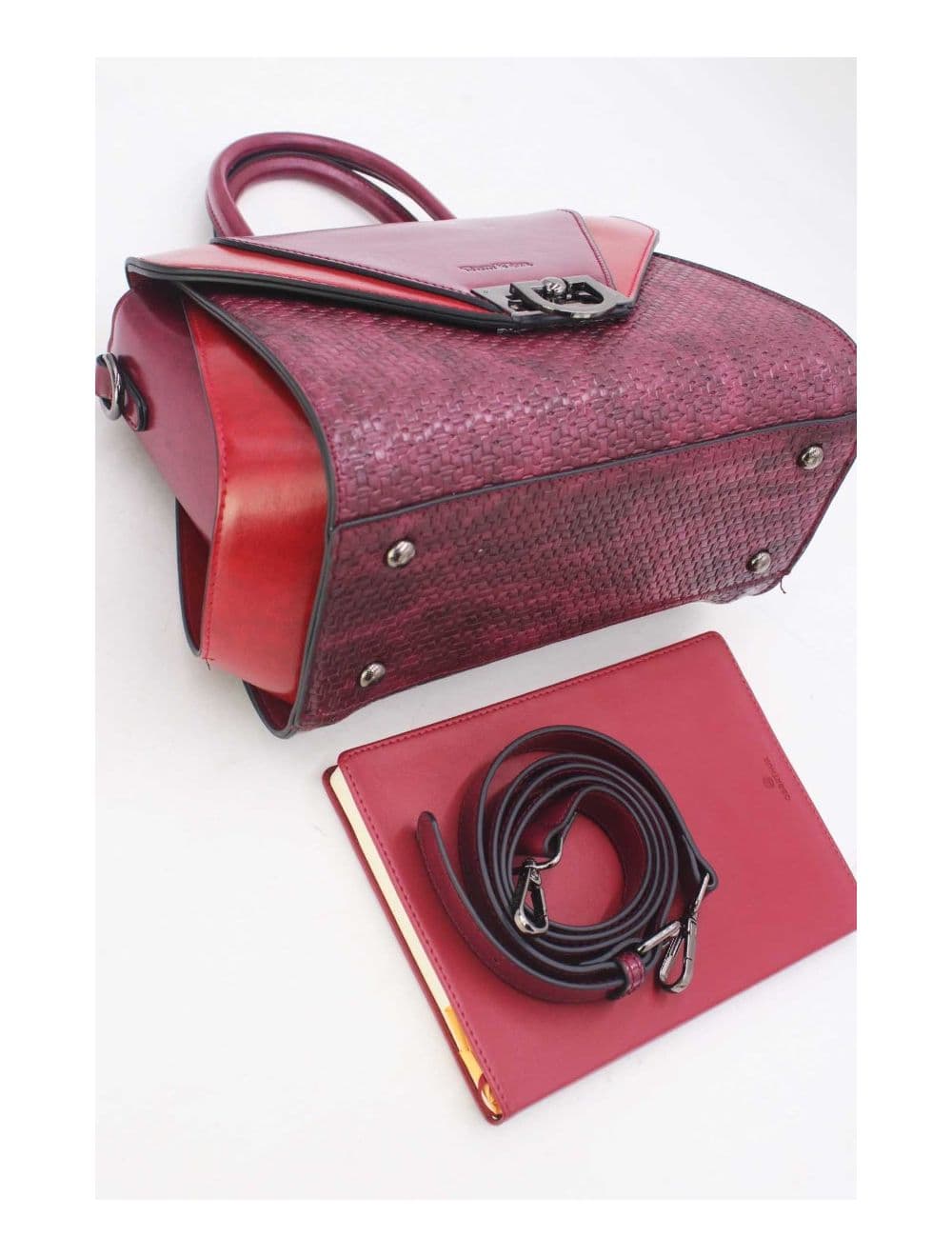 Sac à Main Effet Paille 24B-6117-Purple/Burgundy — vue 3