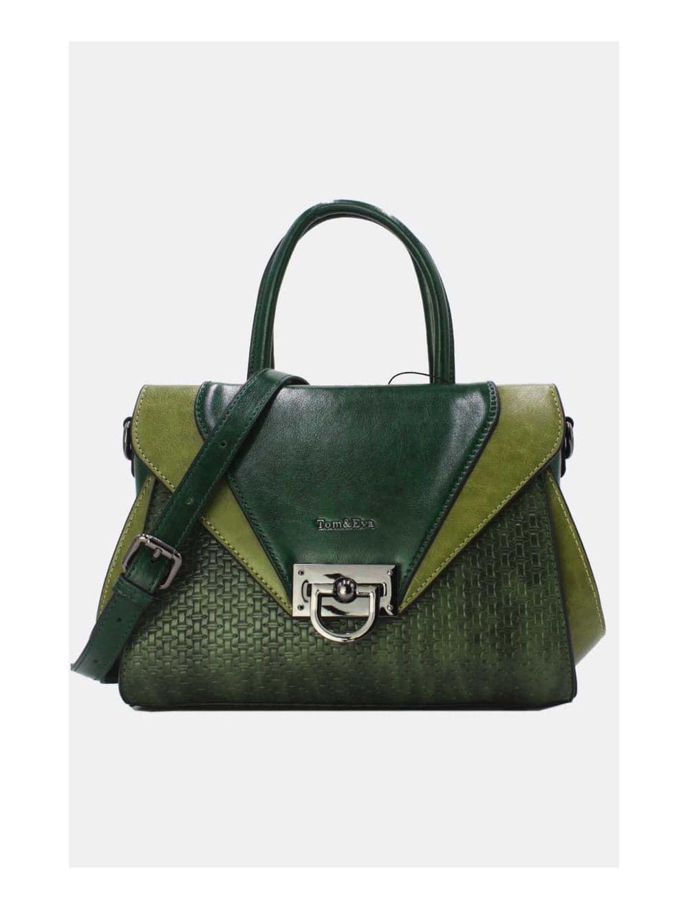 Sac à Main Effet Paille 24B-6117-Green/Green