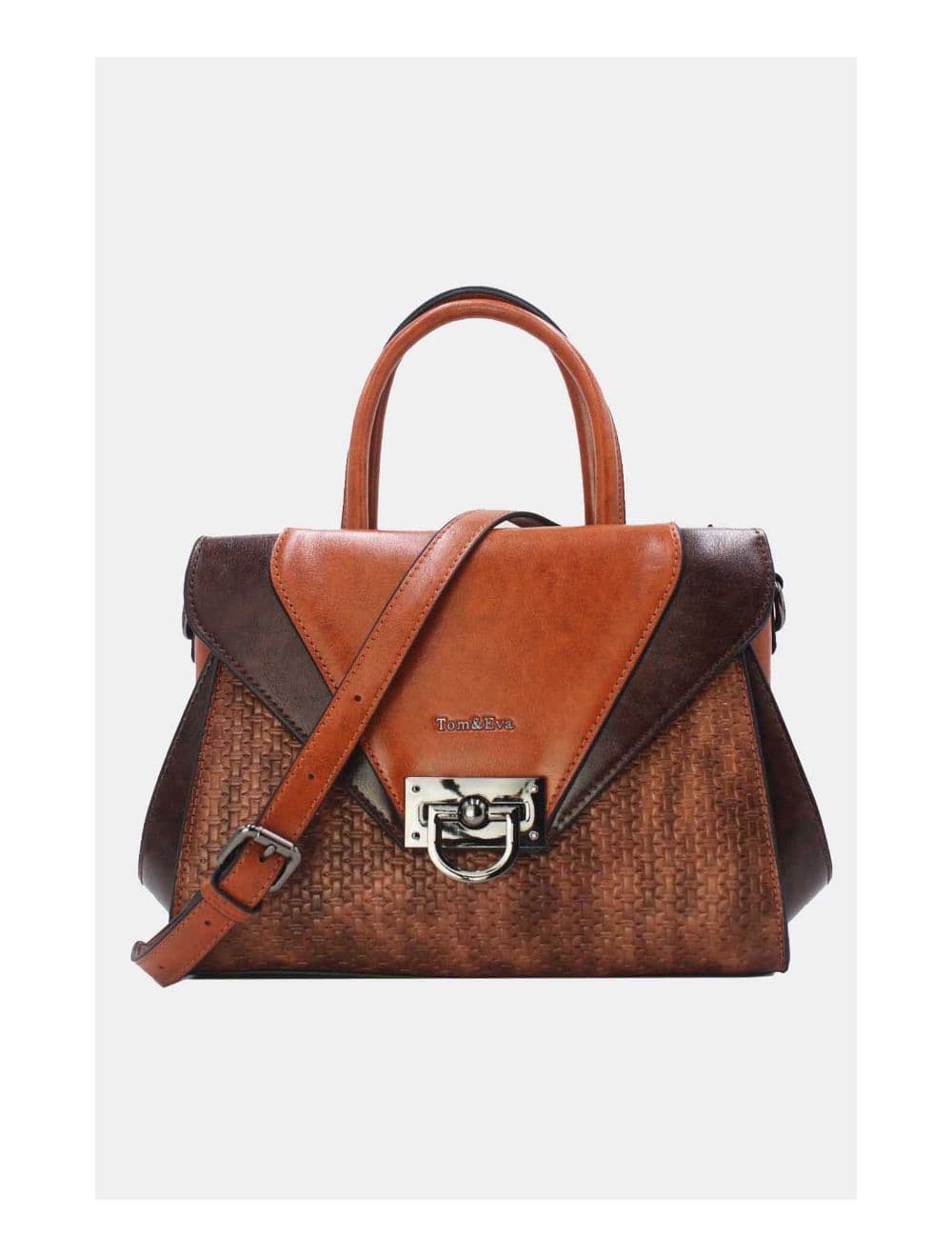 Sac à Main Effet Paille 24B-6117-Brown/Coffee