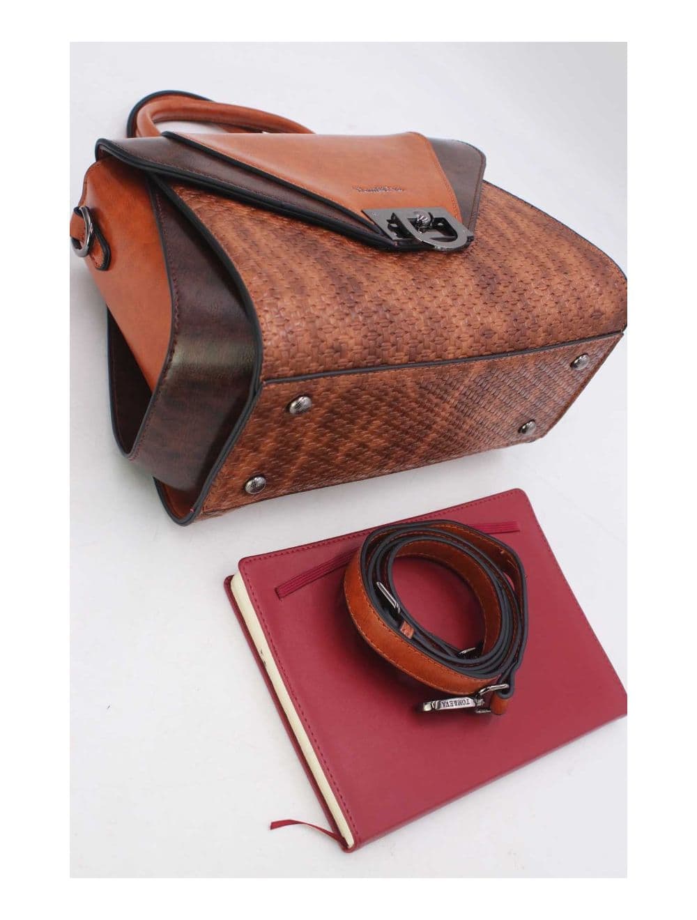 Sac à Main Effet Paille 24B-6117-Brown/Coffee — vue 4