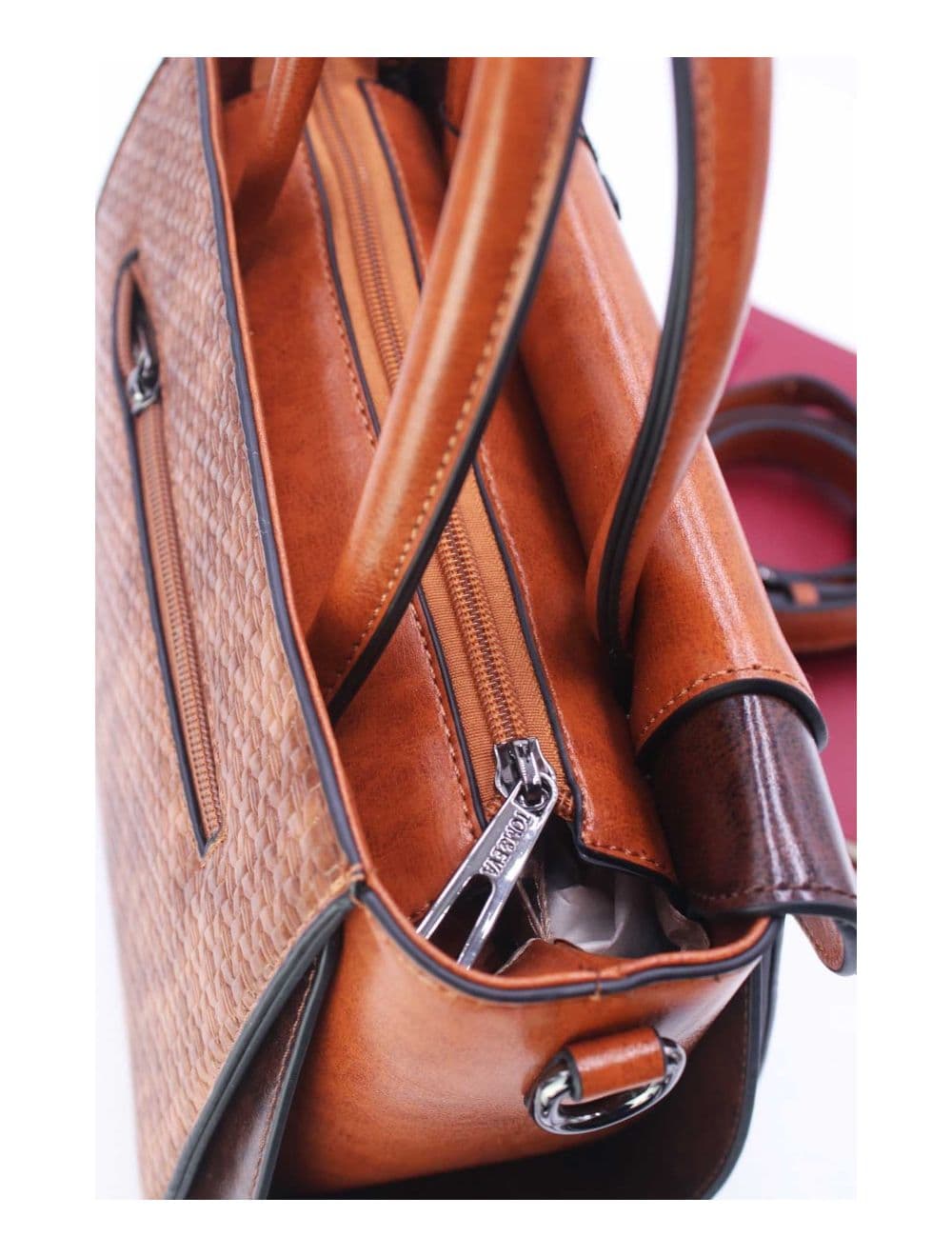 Sac à Main Effet Paille 24B-6117-Brown/Coffee — vue 5
