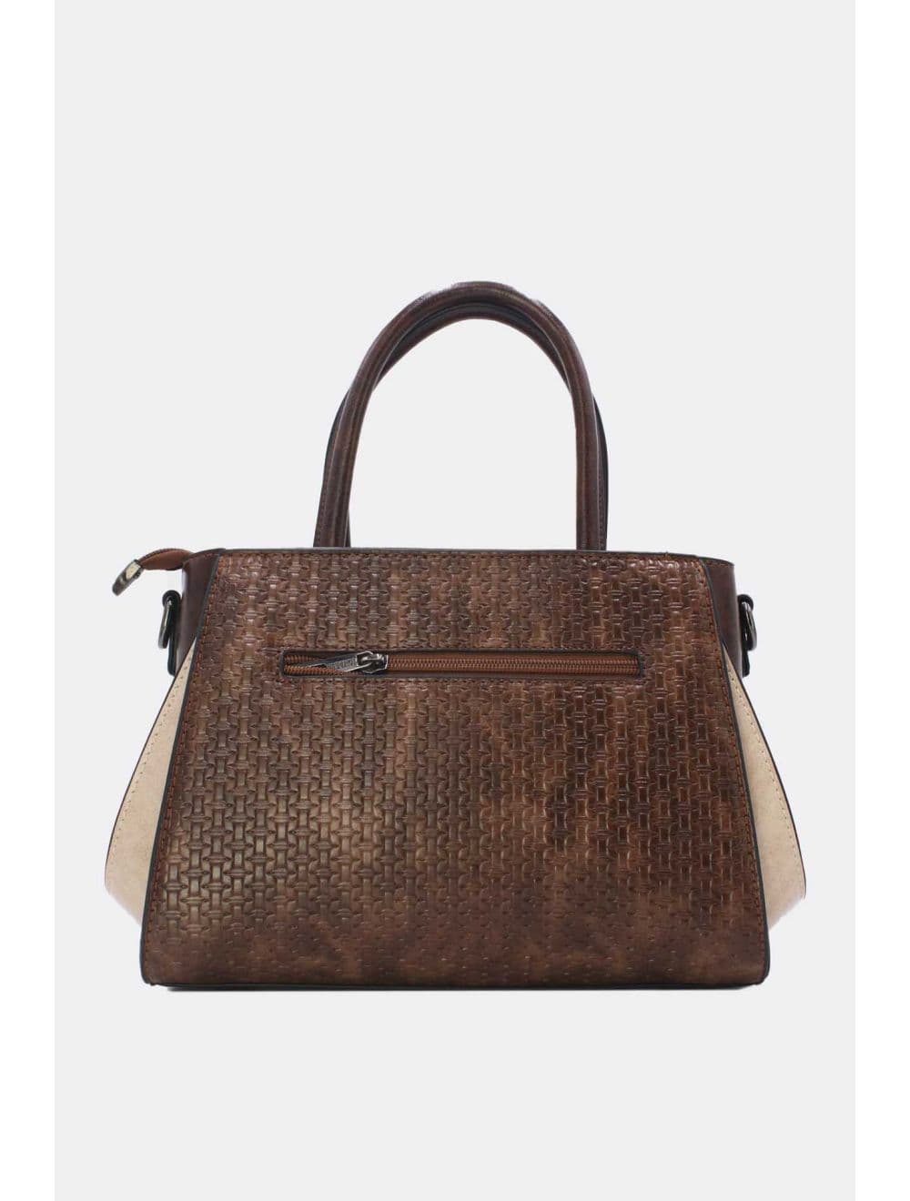Sac à Main Effet Paille 24B-6117-Coffee/Khaki — vue 3