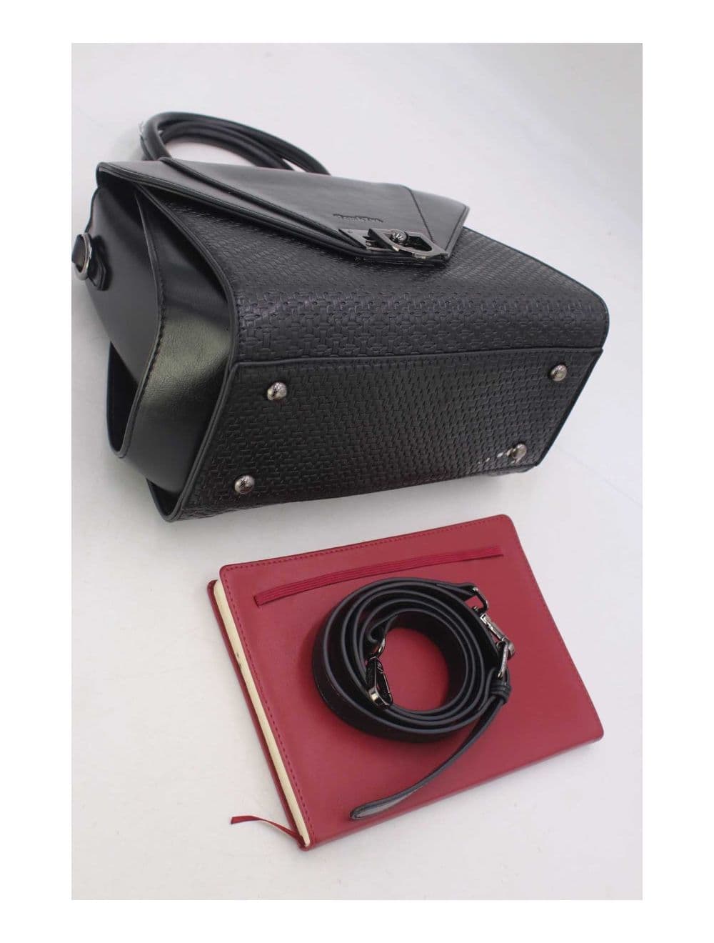 Sac à Main Effet Paille 24B-6117-Noir — vue 4