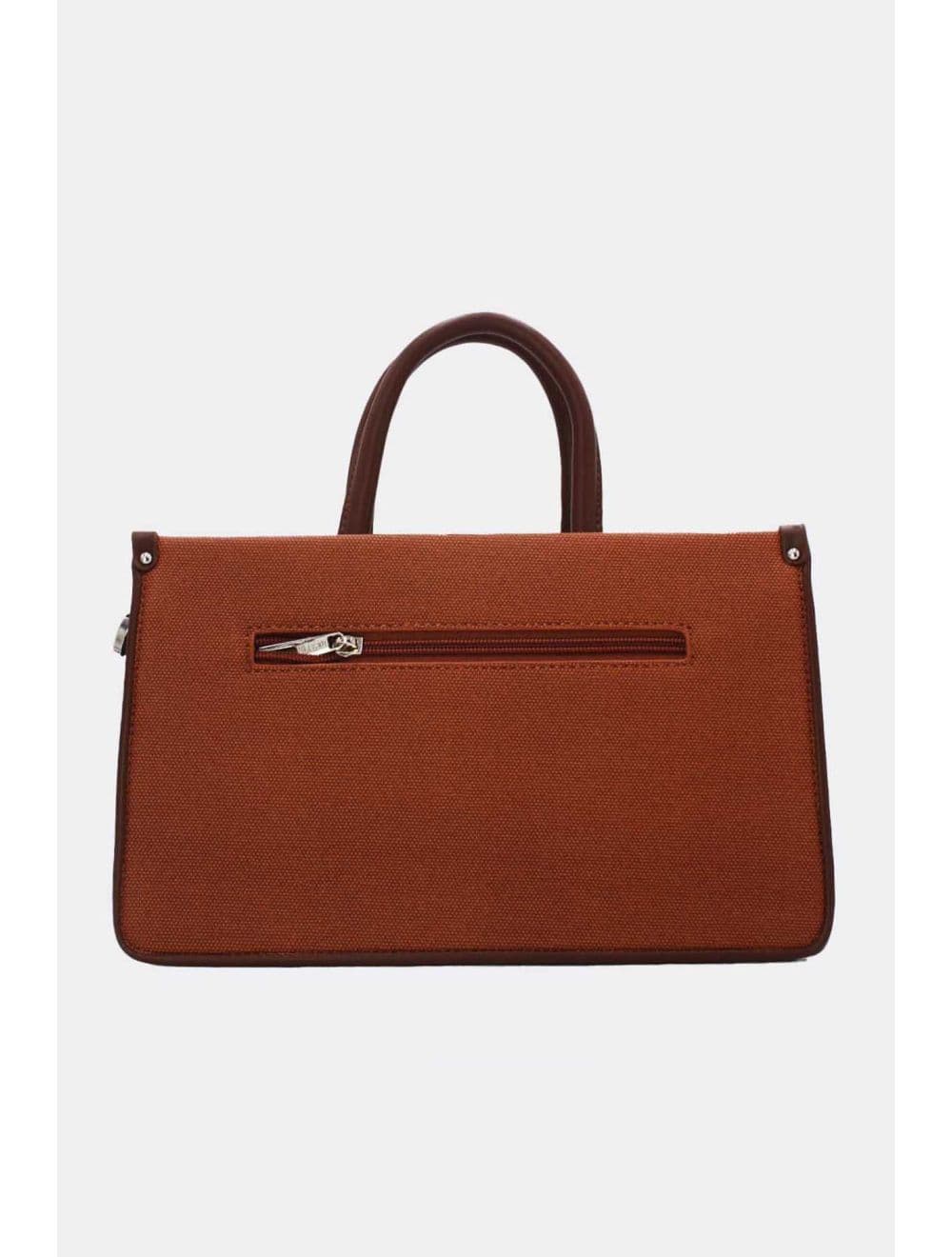 Medium Sac à Main Effet Tissus Bicolore 24B-6004-Brown/Coffee — vue 3