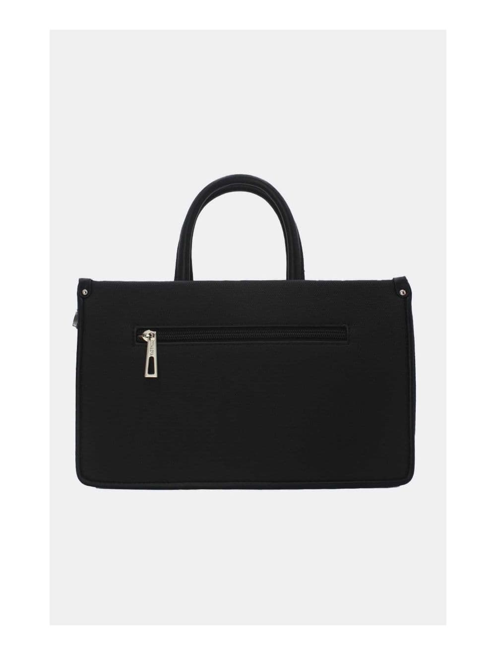 Medium Sac à Main Effet Tissus Bicolore 24B-6004-Black/Black — vue 3