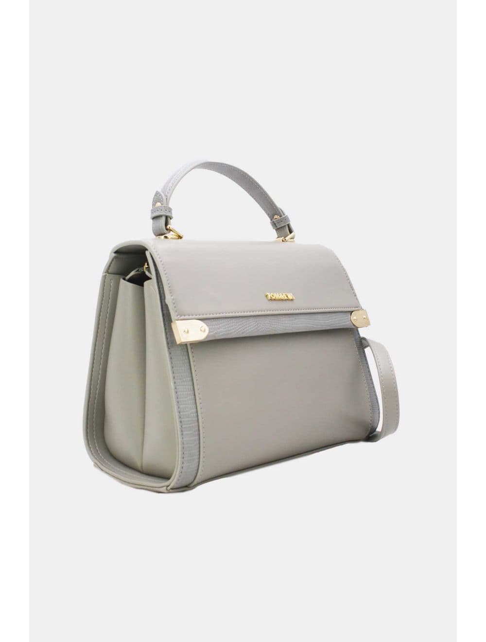 Sac à Main Avec Bordure Effet Serpent-24B-5887-Gris — vue 3