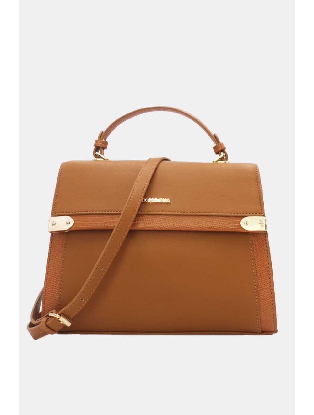 Sac à Main Avec Bordure Effet Serpent-24B-5887-Marron