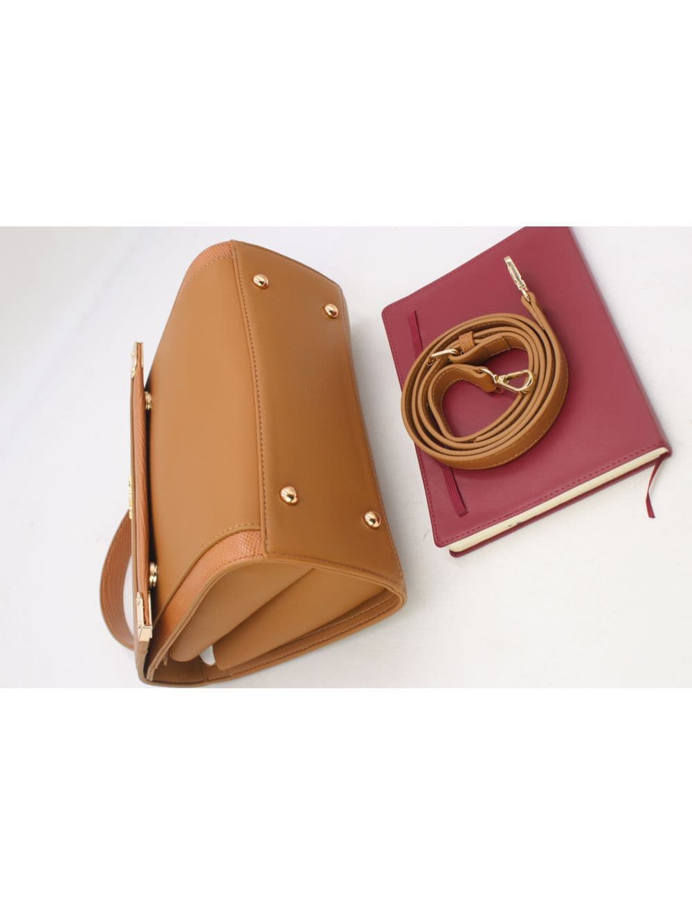 Sac à Main Avec Bordure Effet Serpent-24B-5887-Marron — vue 4