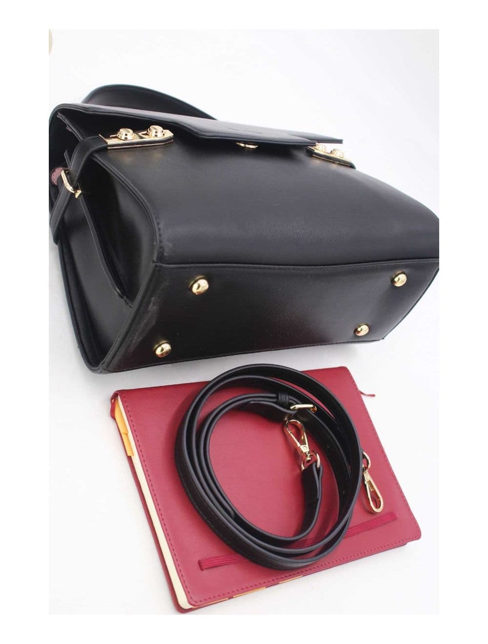 Sac à Main Chic Bicolore Réassort-21B-5180-Noir — vue 4