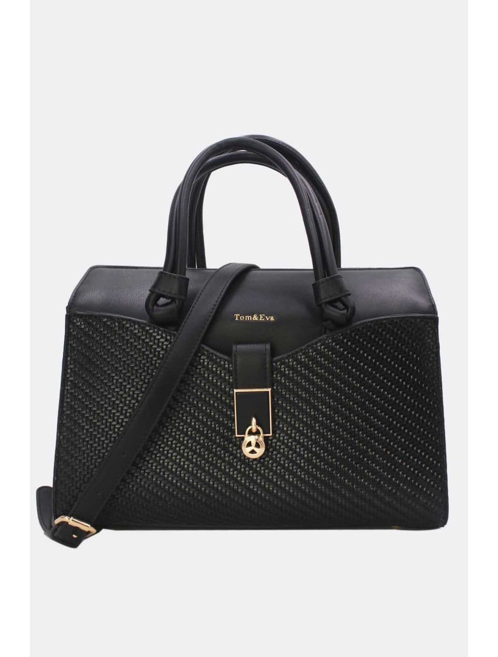 Sac à Main Effet Tressé Multipoches 24B-6107-Noir