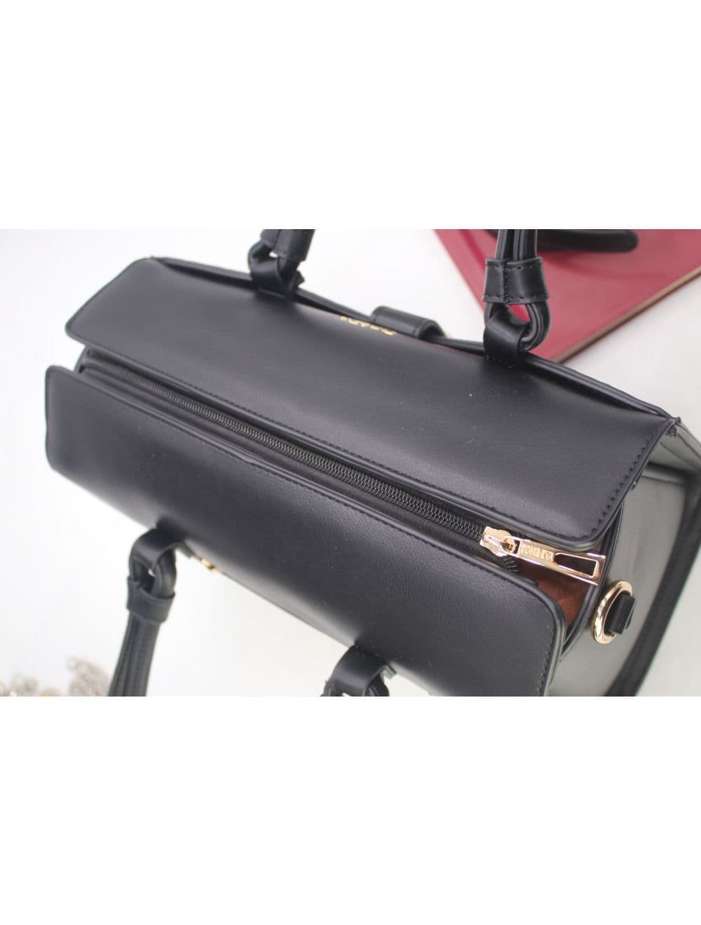 Sac à Main Effet Tressé Multipoches 24B-6107-Noir — vue 5