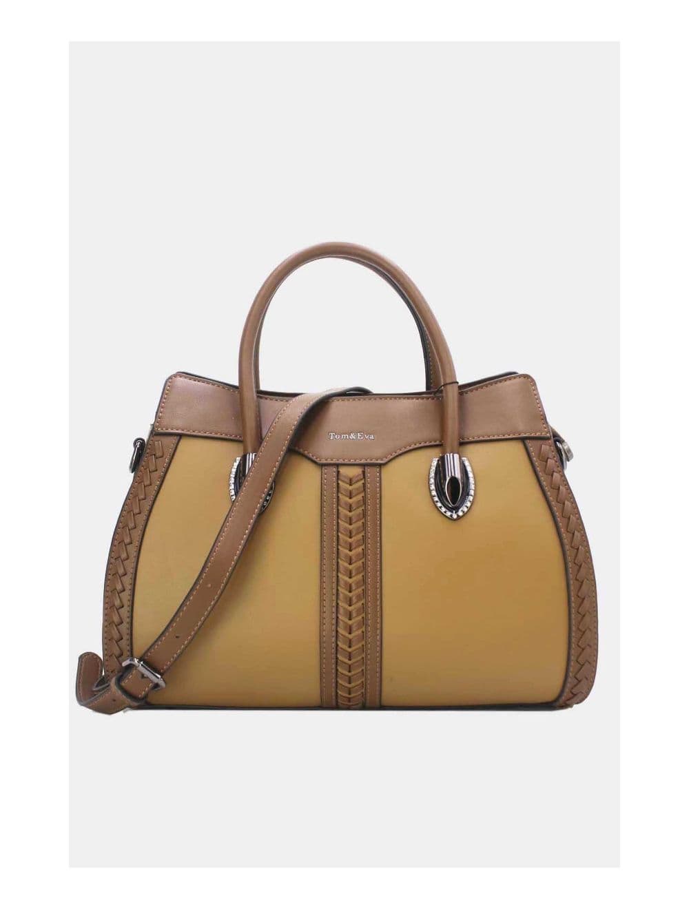Sac à Main Femme Patchwork 24B-6092-Khaki/Coffee