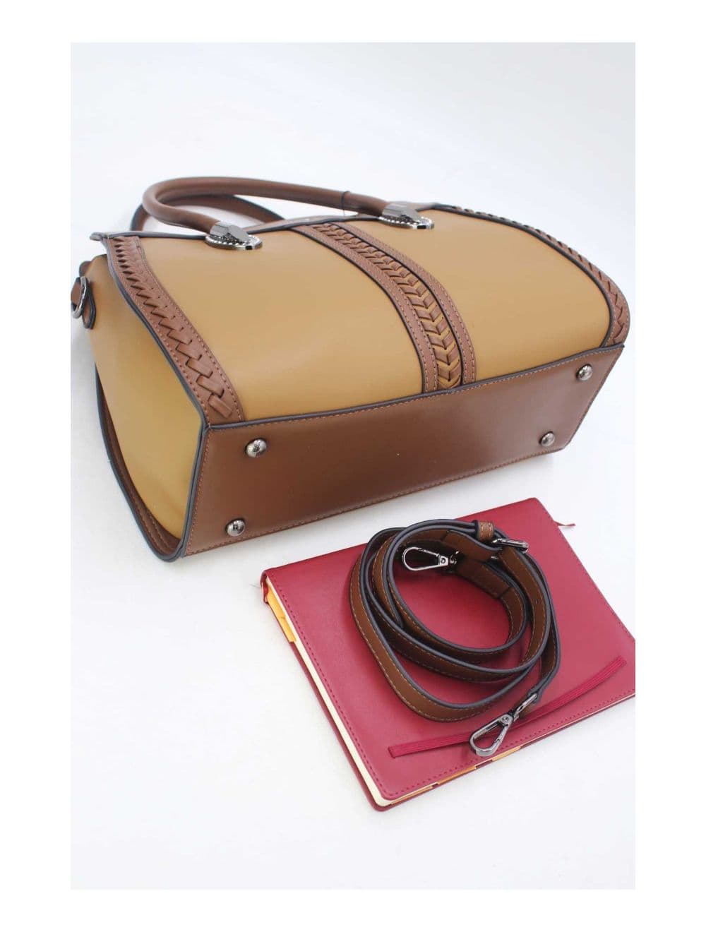 Sac à Main Femme Patchwork 24B-6092-Khaki/Coffee — vue 4