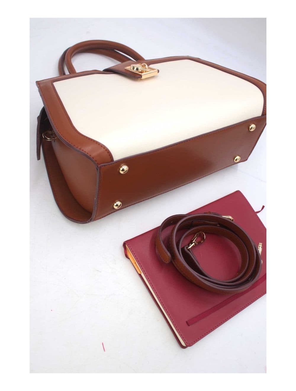 Sac à Main Vintage Femme 24B-5977L-Beige/D.Brown — vue 4