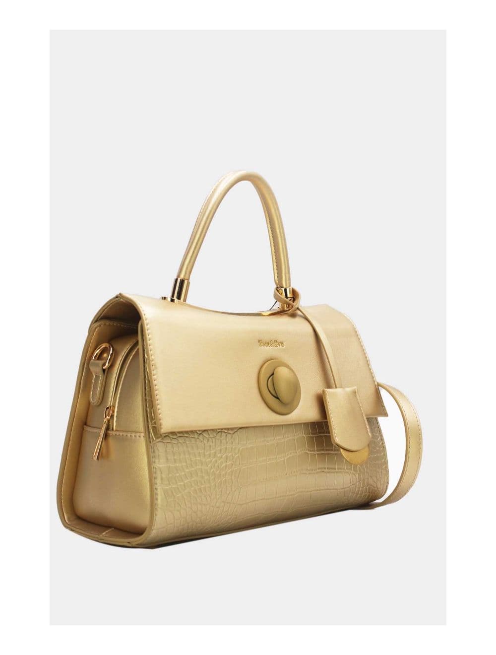Sac à Main Style Vintage à Effet Croco 23B-5764-Doré — vue 2