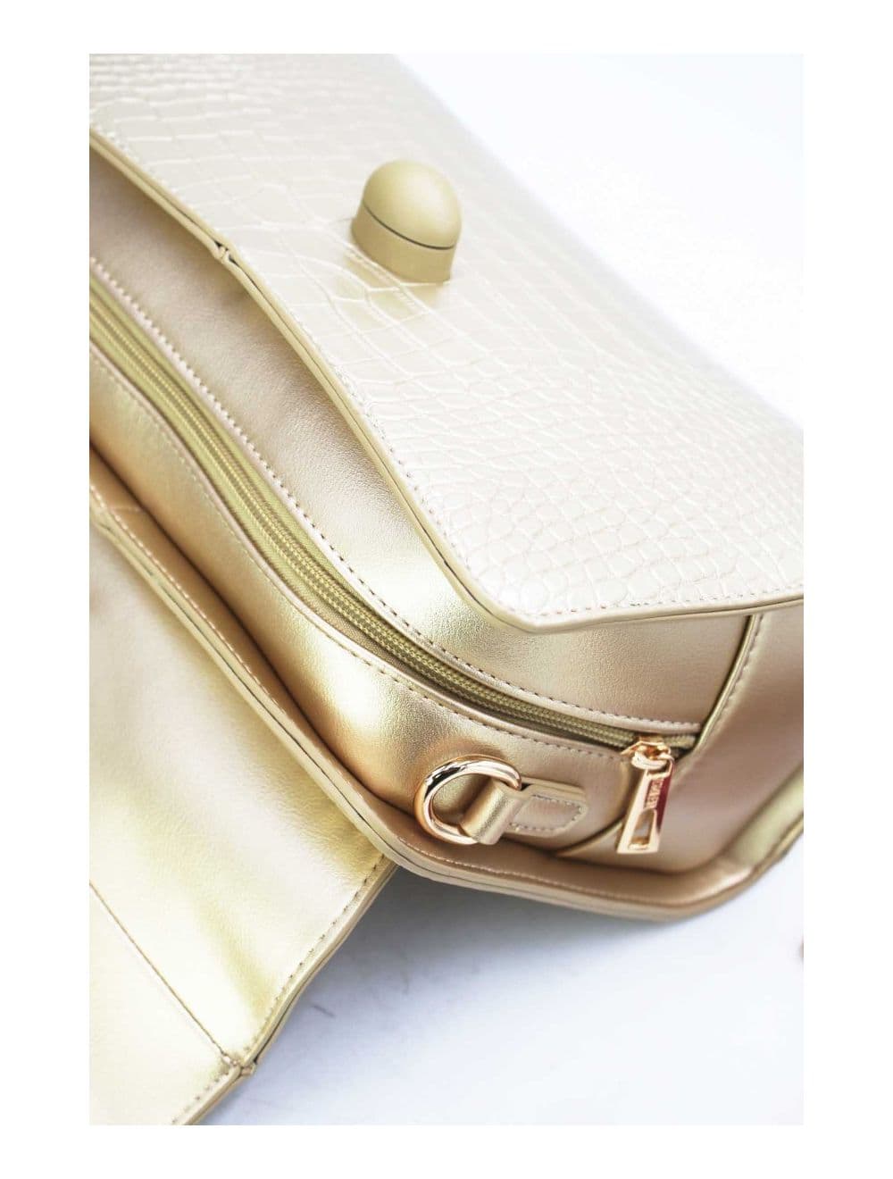 Sac à Main Style Vintage à Effet Croco 23B-5764-Doré — vue 5