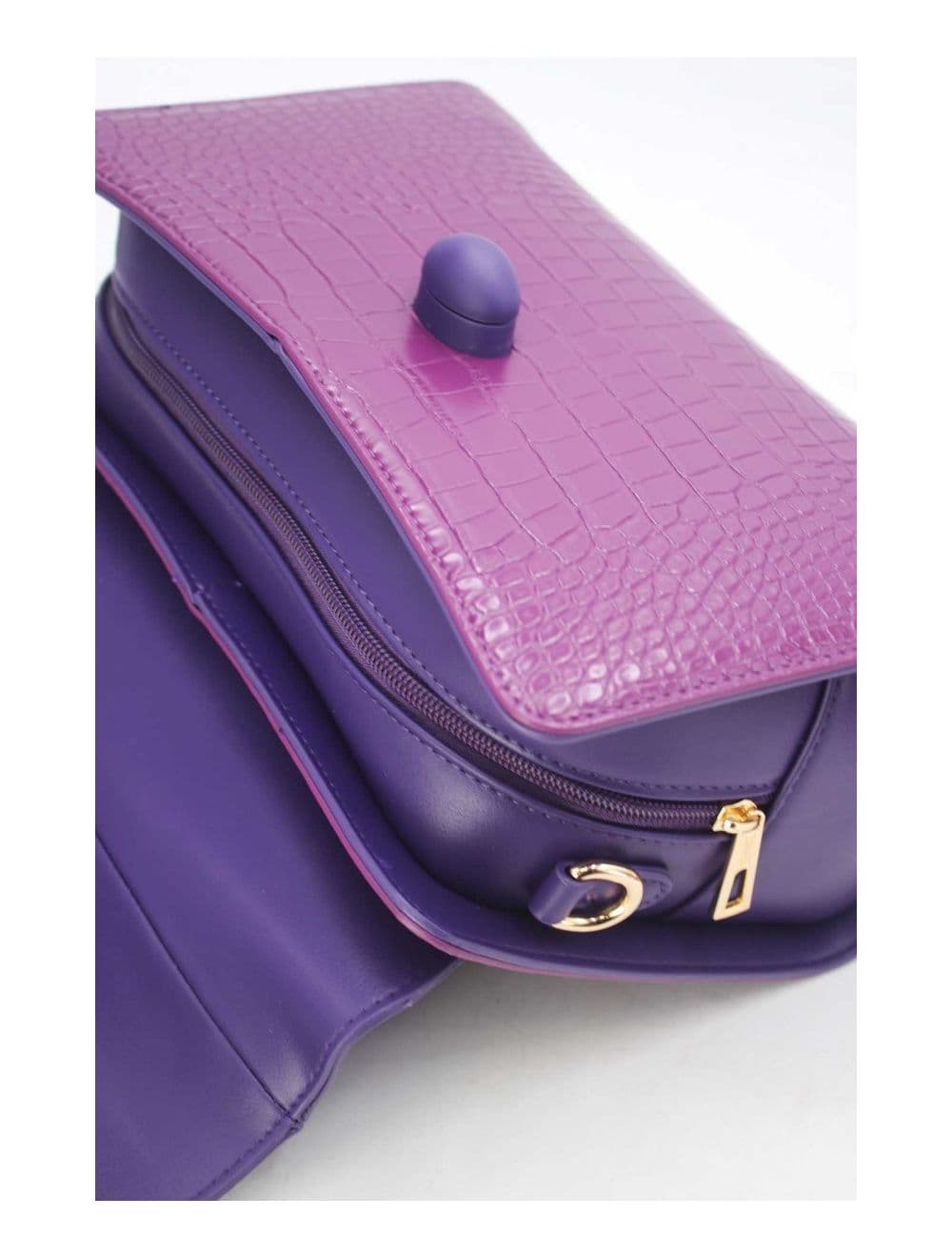 Sac à Main Style Vintage à Effet Croco 23B-5764-Violet