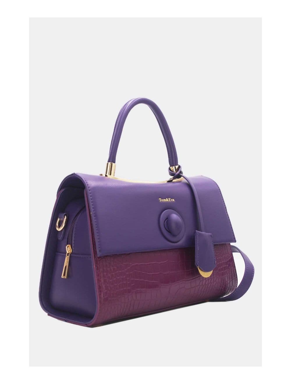 Sac à Main Style Vintage à Effet Croco 23B-5764-Violet — vue 3