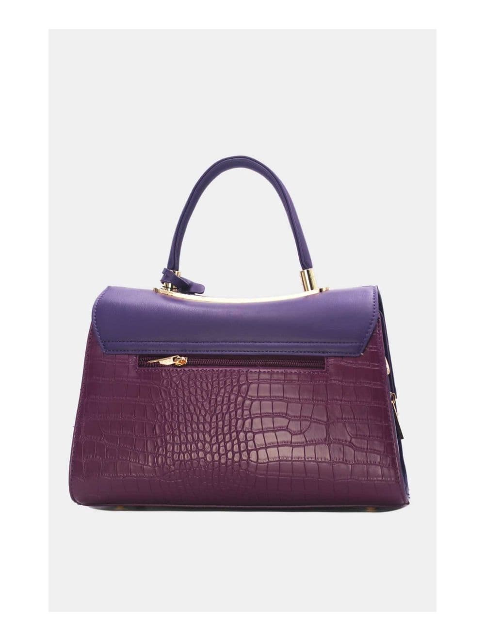 Sac à Main Style Vintage à Effet Croco 23B-5764-Violet — vue 4