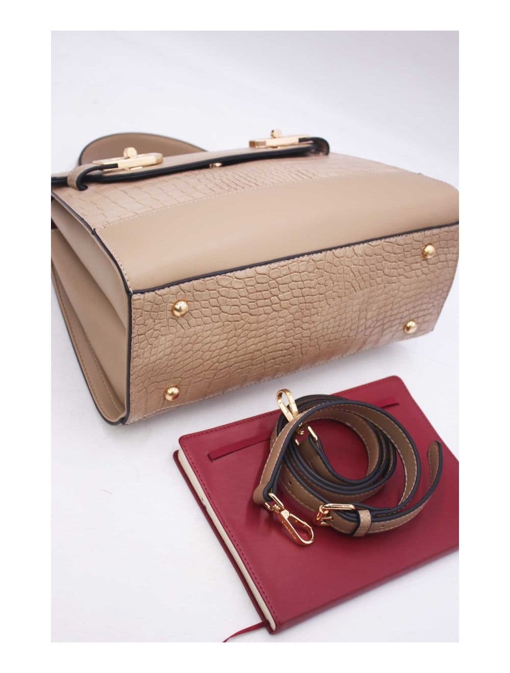 Sac à Main Chic Bicolores Réassort-24B-5864-Abricot — vue 4