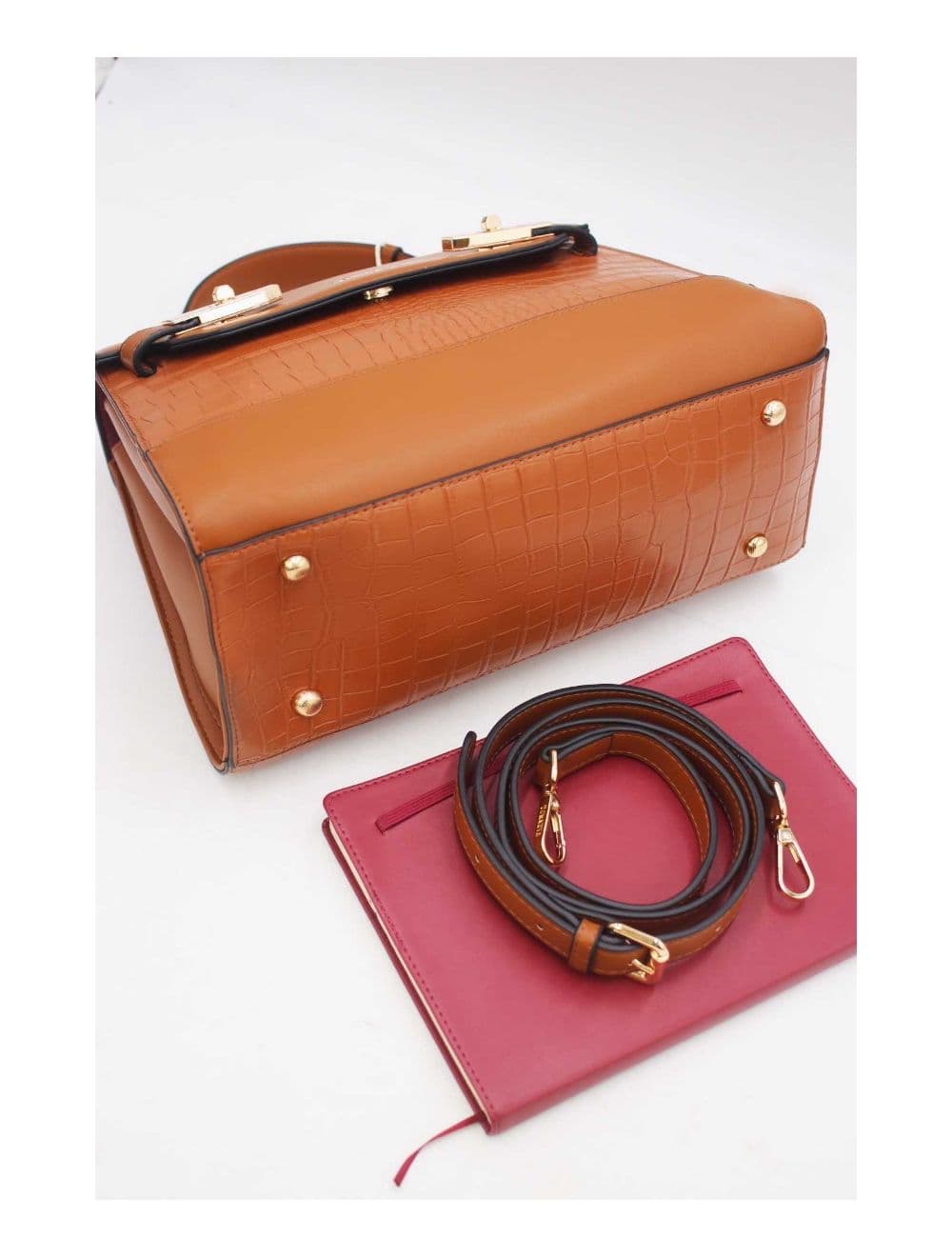 Sac à Main Chic Bicolores Réassort-24B-5864-Brown/Brown — vue 4