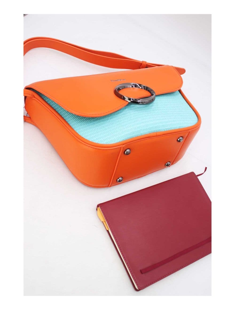 Sac Porté Épaule à Rabat Ondulé-24B-5957-Orange — vue 5