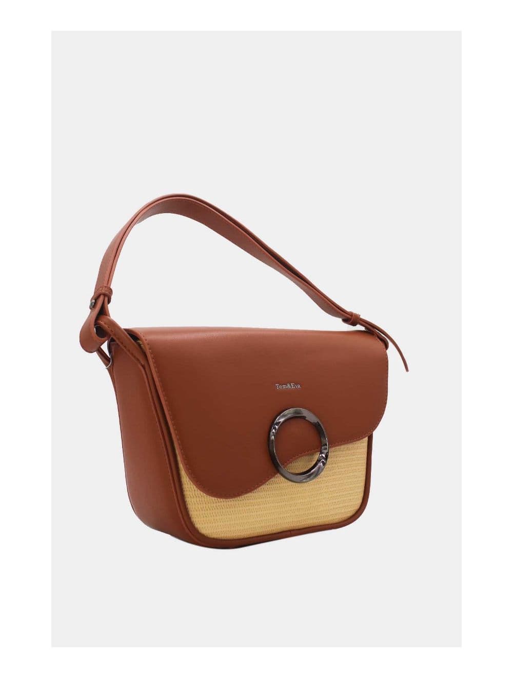 Sac Porté Épaule à Rabat Ondulé-24B-5957-Brown/Apricot — vue 3