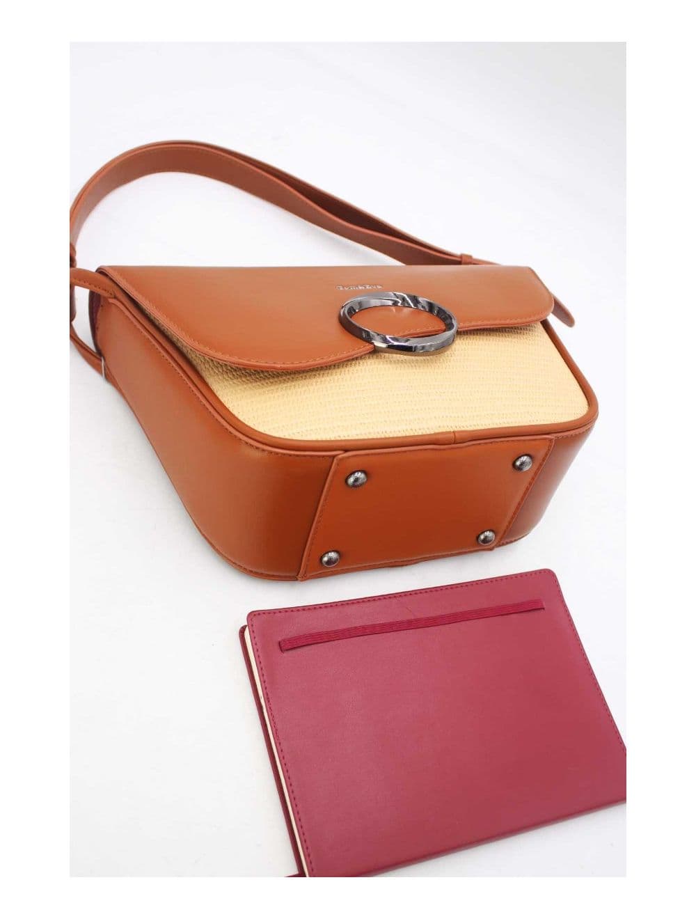 Sac Porté Épaule à Rabat Ondulé-24B-5957-Brown/Apricot — vue 5