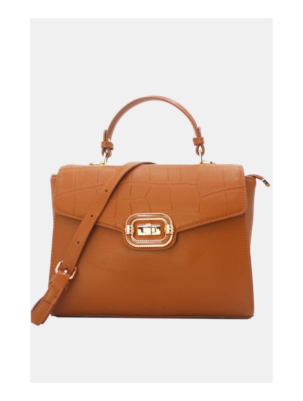 Sac à Main Classique Effet Croco 24B-5890-Marron — vue 2