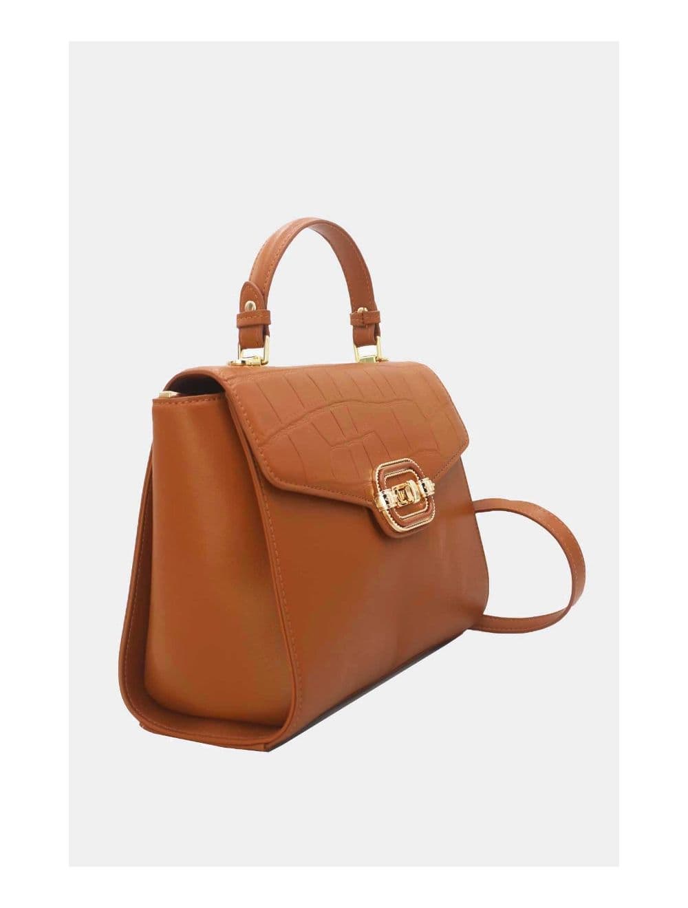 Sac à Main Classique Effet Croco 24B-5890-Marron — vue 3