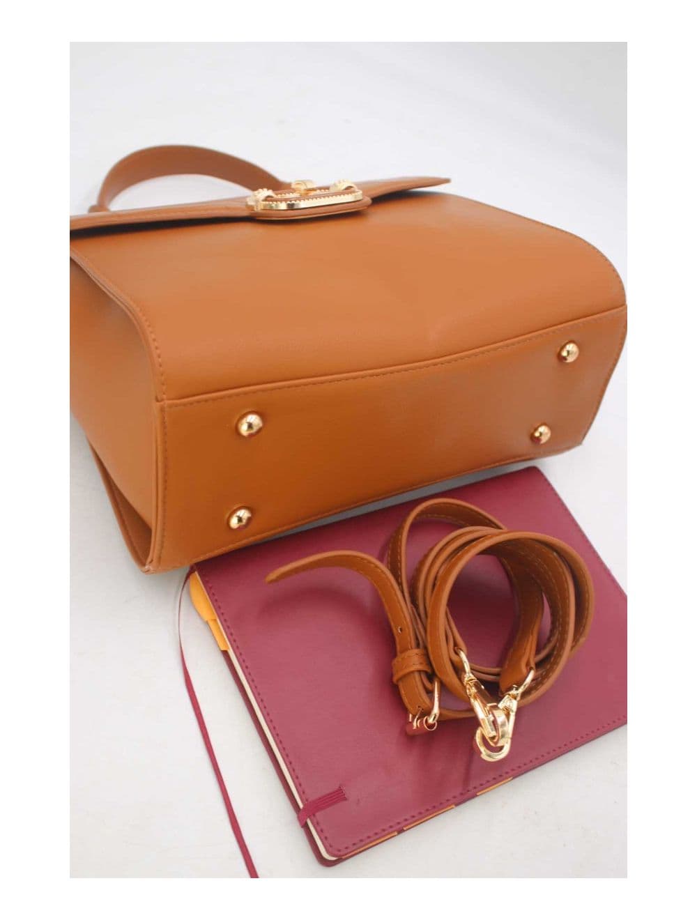 Sac à Main Classique Effet Croco 24B-5890-Marron — vue 5