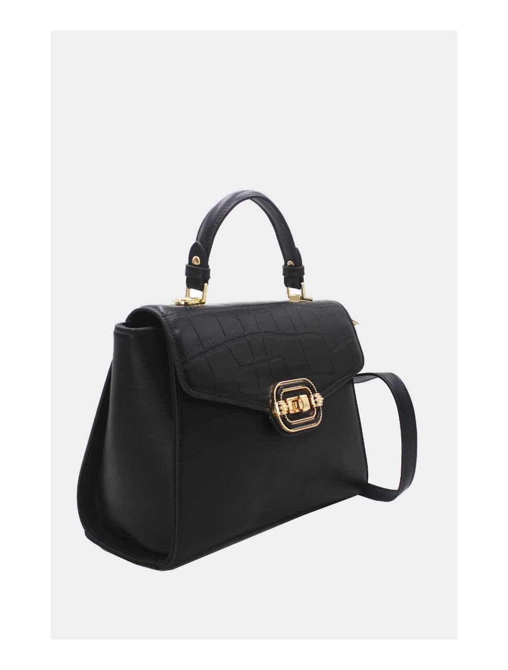 Sac à Main Classique Effet Croco 24B-5890-Noir — vue 3