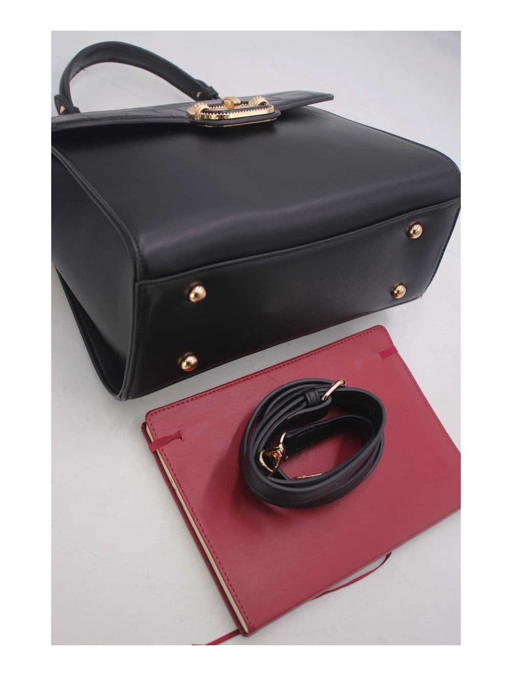 Sac à Main Classique Effet Croco 24B-5890-Noir — vue 5