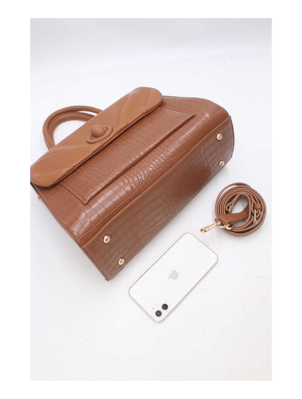 Sac à Main Effet Python Chic et Vintage 24B-5898-Marron