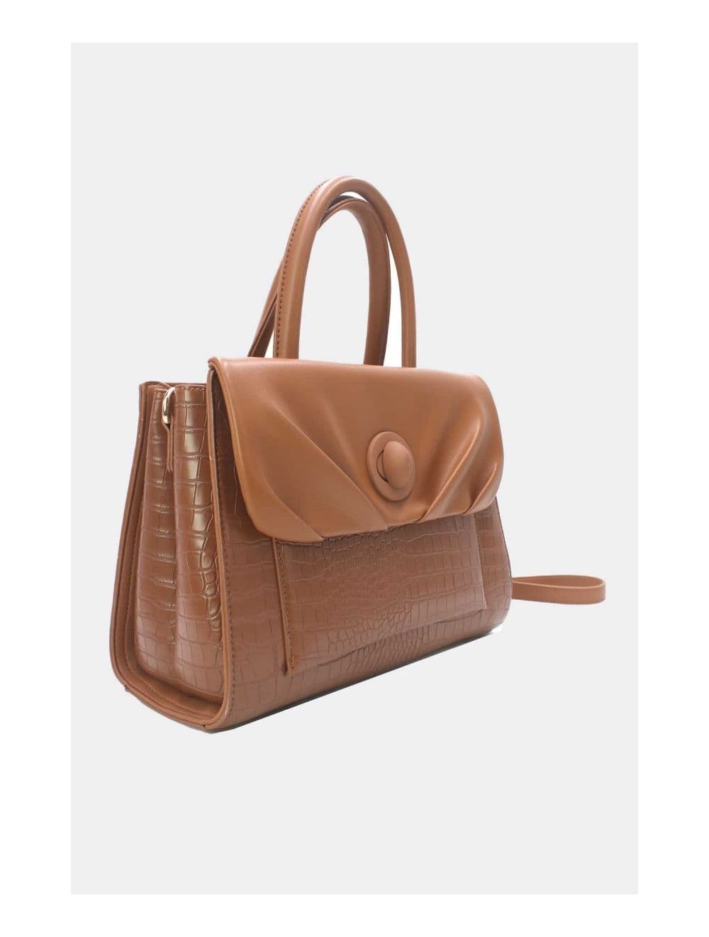 Sac à Main Effet Python Chic et Vintage 24B-5898-Marron — vue 3