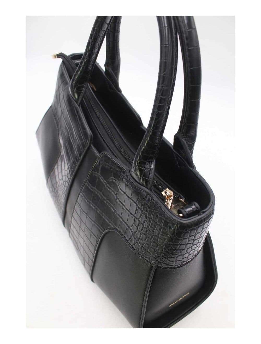 Sac à Main Bicolore Style Vintage-24B-5868-Black/Black