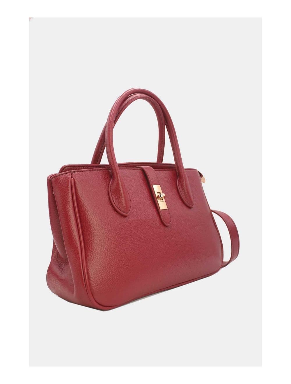 Sac à Main Effet Cuir Grainé 6956 -Rouge — vue 3