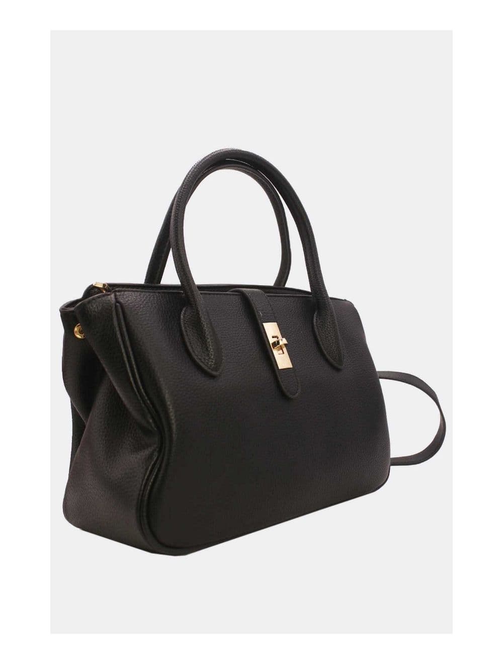 Sac à Main Effet Cuir Grainé 6956 -Noir — vue 3