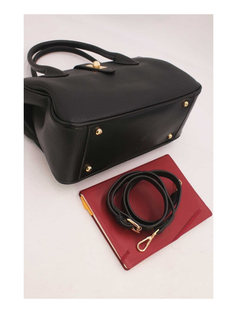 Sac à Main Effet Cuir Grainé 6956 -Noir — vue 5