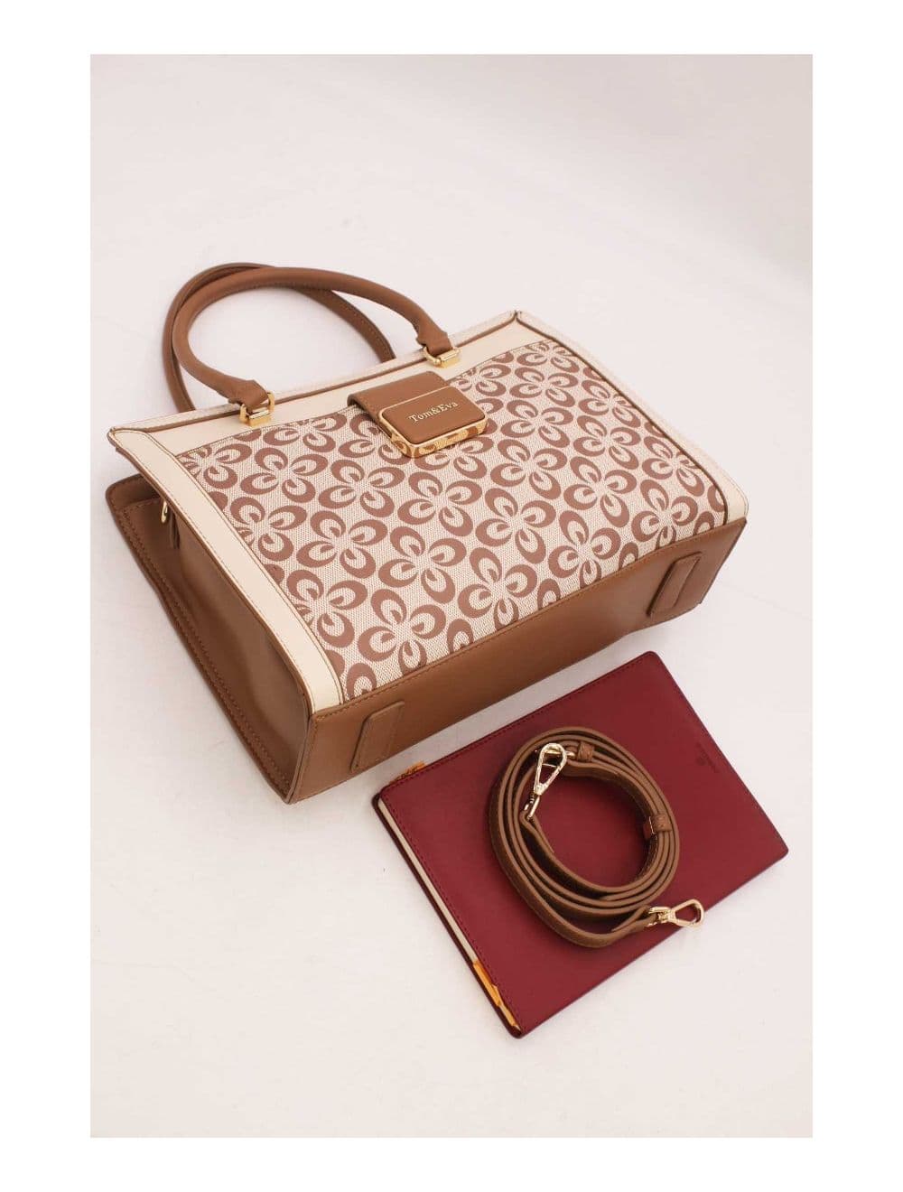 Sac à Main Femme Vintage Motif Fleurs 23B-5740-Abricot — vue 5