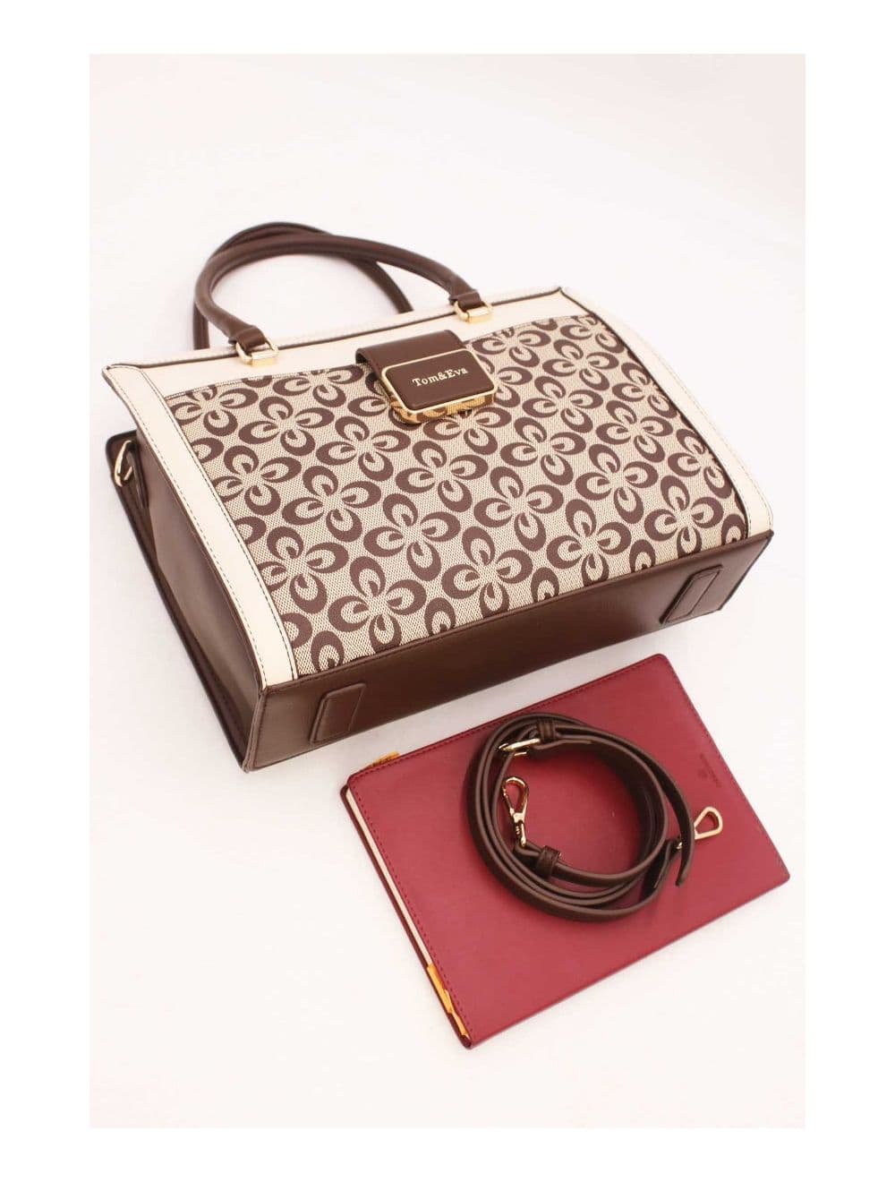 Sac à Main Femme Vintage Motif Fleurs 23B-5740-Café