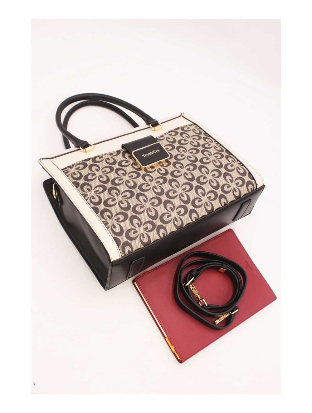 Sac à Main Femme Vintage Motif Fleurs 23B-5740-Noir — vue 4