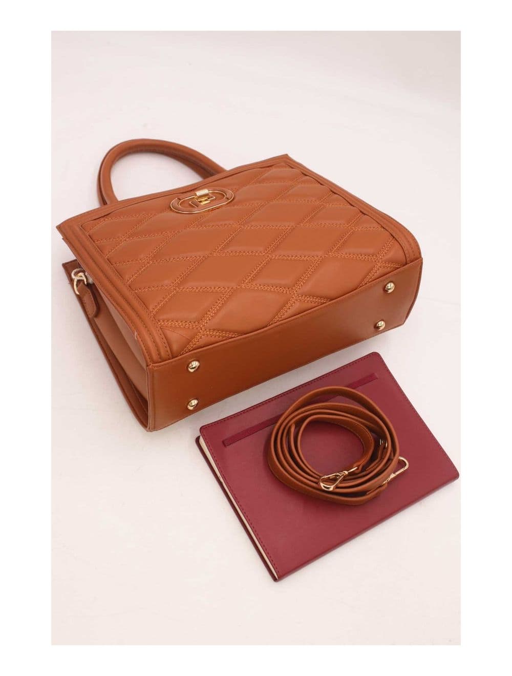 Sac à Main Femme Chic Matelassé 22B-5730-Brown — vue 5