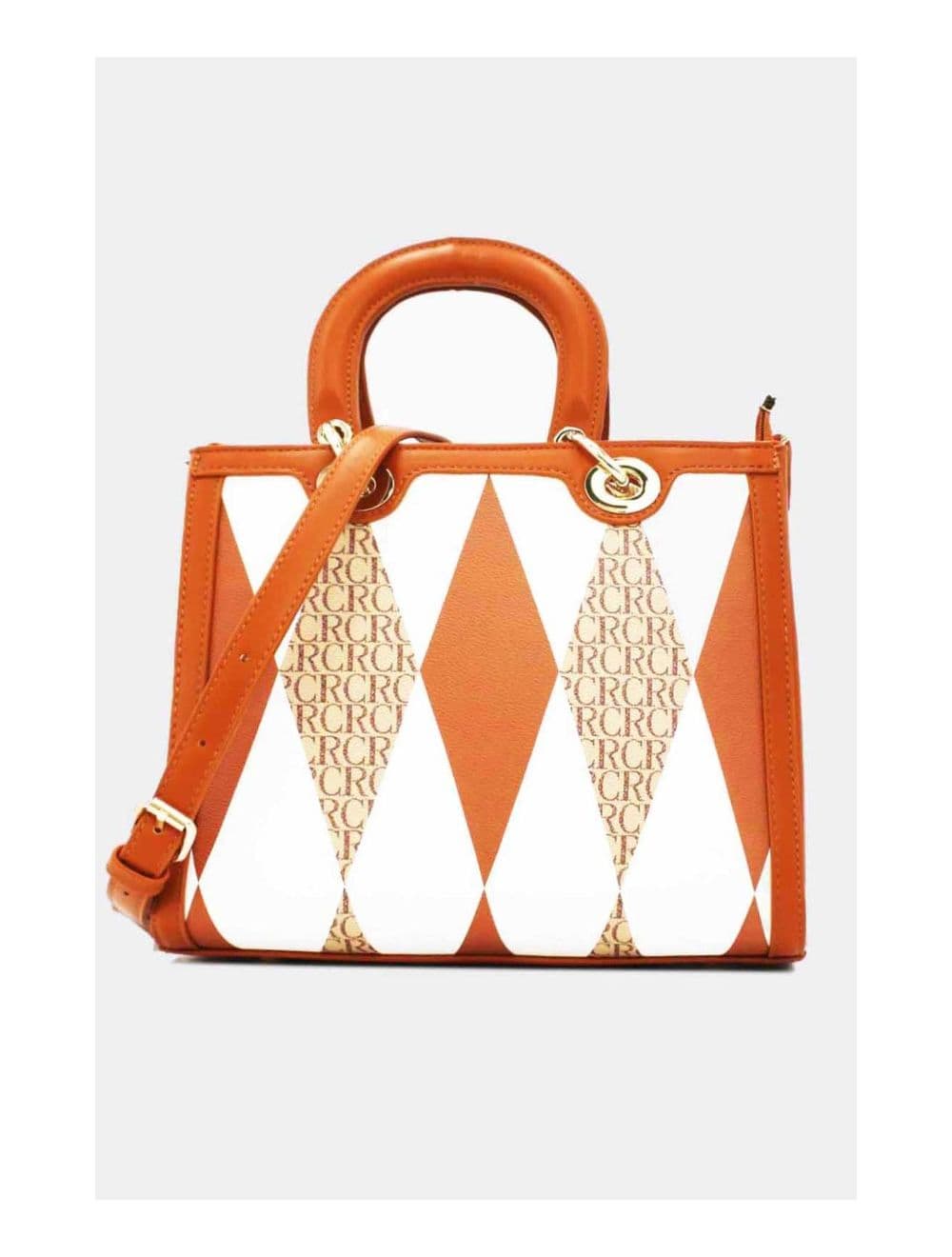 Sac à Main Décoré Des Losanges-22B-5675-Marron