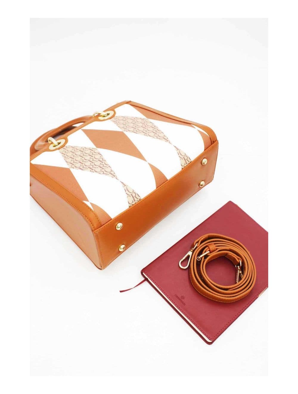 Sac à Main Décoré Des Losanges-22B-5675-Marron — vue 4
