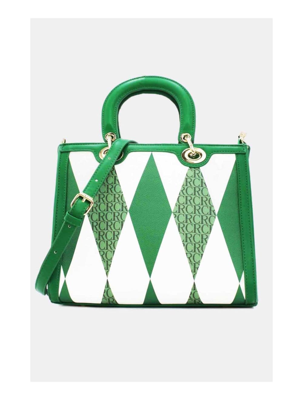 Sac à Main Décoré Des Losanges-22B-5675-Vert