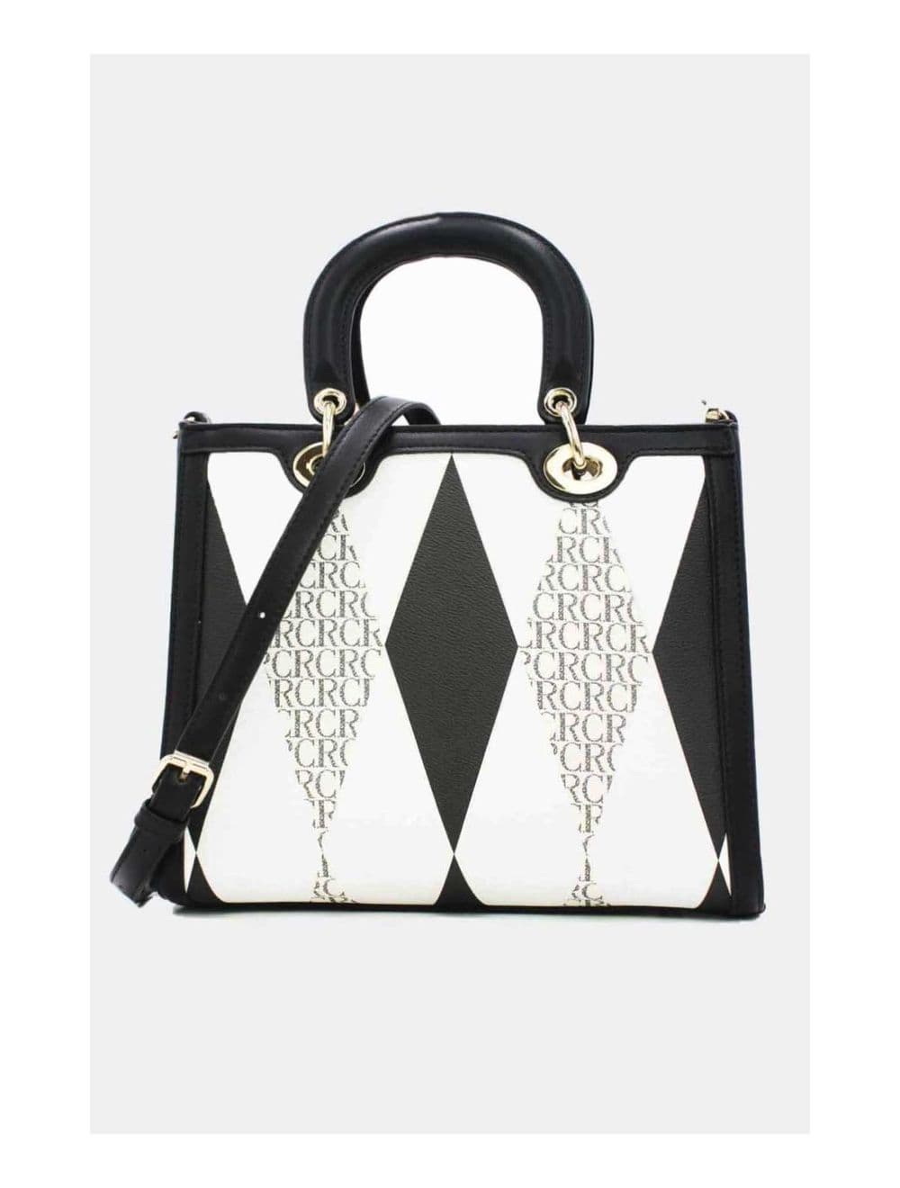 Sac à Main Décoré Des Losanges-22B-5675-Noir