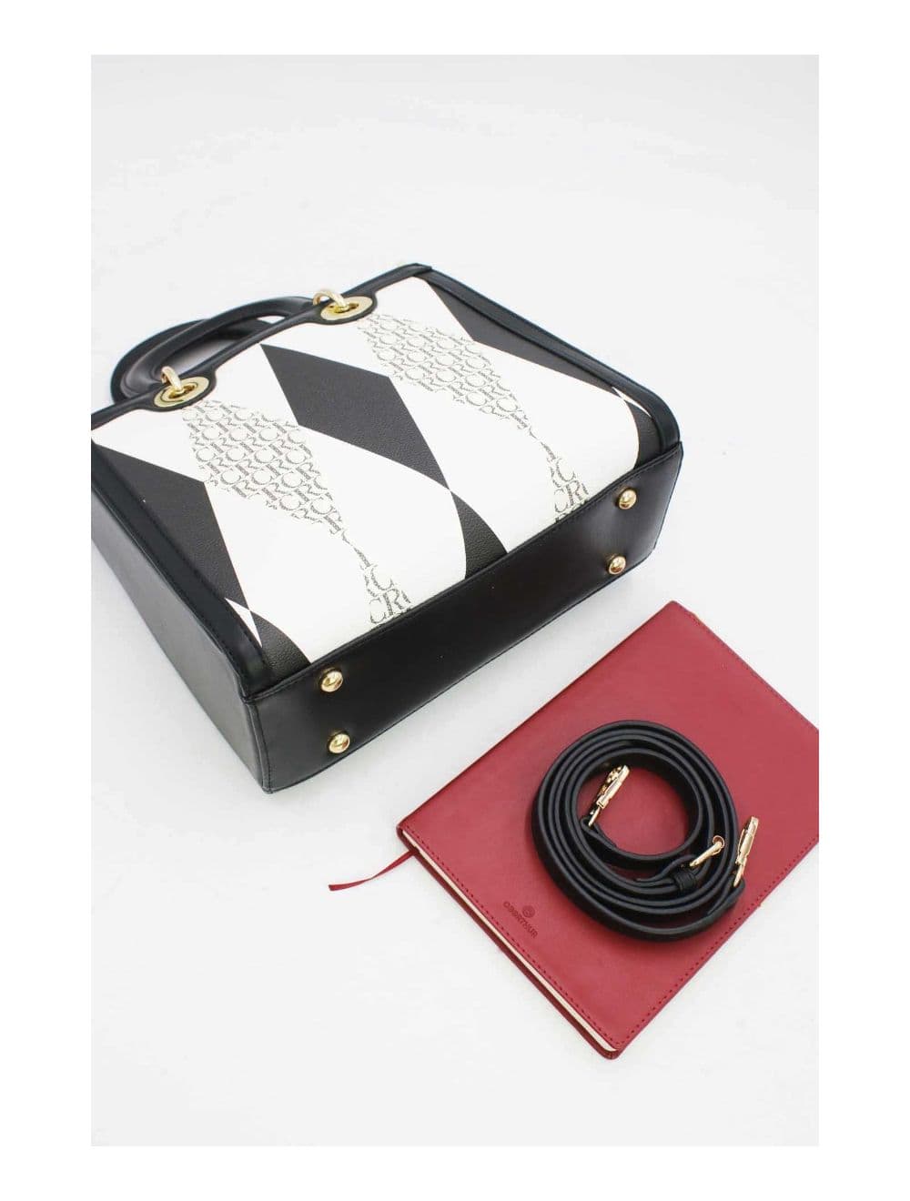 Sac à Main Décoré Des Losanges-22B-5675-Noir — vue 4
