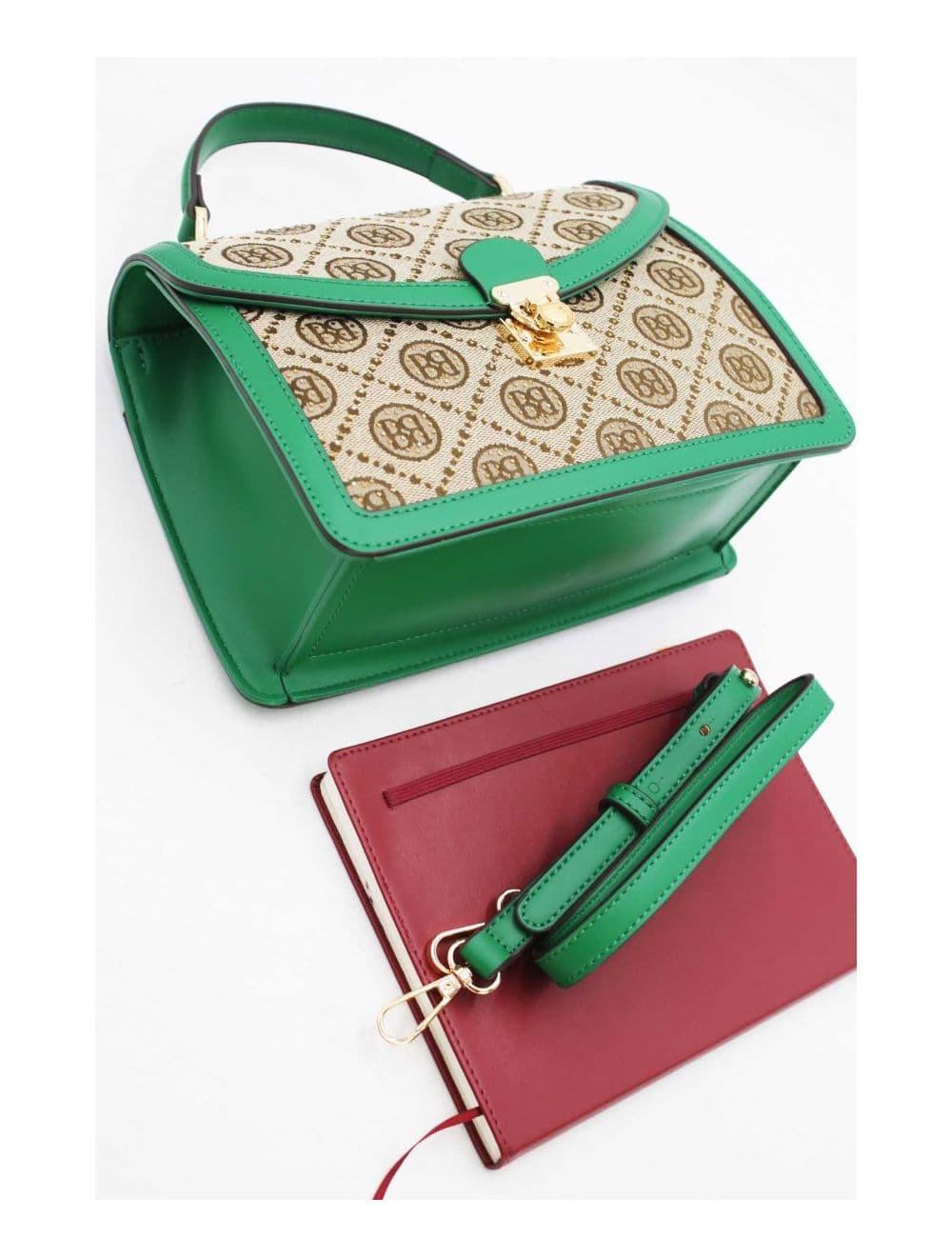 Sac a Main Monogramme Style Vintage 22B-5670-Vert — vue 4
